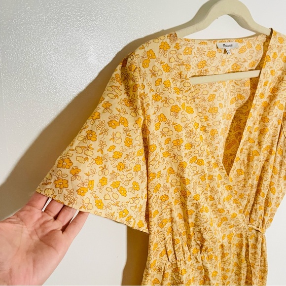 NEW Madewell Fiore Floral Wrap Mini Dress Preppy Spring Summer Bohemian Cotton - Picture 4 of 10